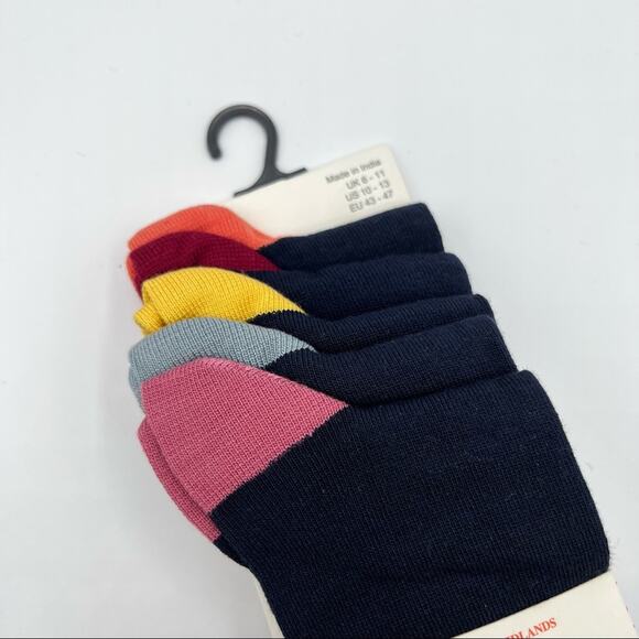 Urban Knit Bamboo Bold Heel & Toe Navy 5 Pairs Ankle Socks Men’s One Size - Picture 2 of 6